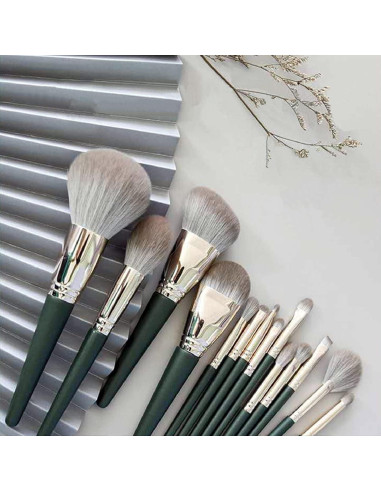 Juego de Brochas de Maquillaje 14 Piezas Rijaho Veganas