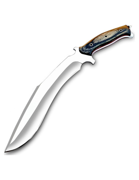 Cuchillo Kukri Warivo Hecho a Mano 39.37 cm con Funda de Cuero