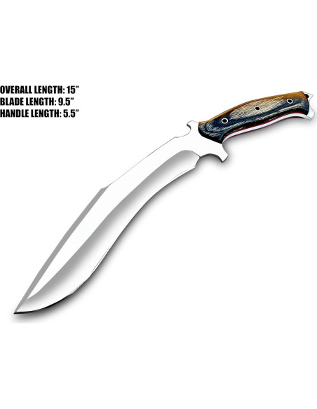 Cuchillo Kukri Warivo Hecho a Mano 39.37 cm con Funda de Cuero