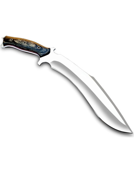 Cuchillo Kukri Warivo Hecho a Mano 39.37 cm con Funda de Cuero