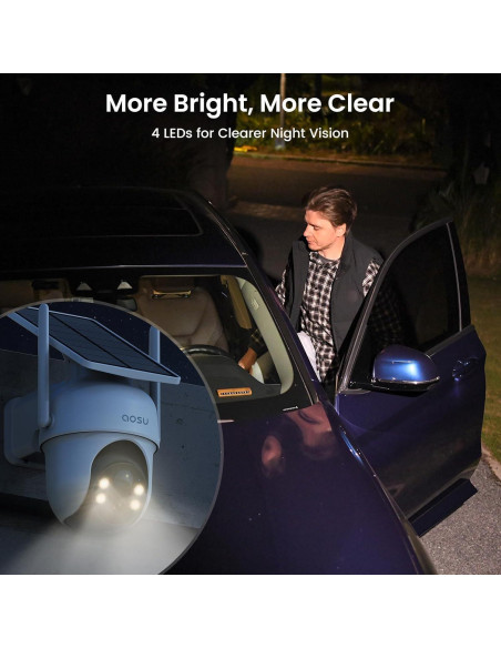 Cámaras de Seguridad AOSU Kit 4 Inalámbricas Solar 2K