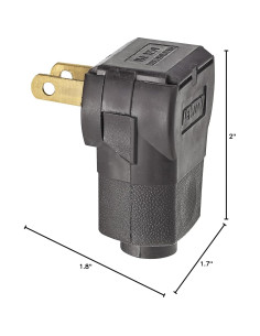 Enchufe de Ángulo Leviton 15A 125V 2-Polo Marrón 2
