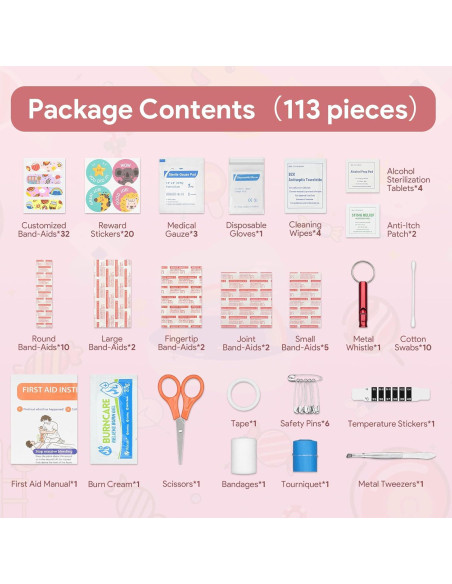 Kit de Primeros Auxilios KakuKa para Niños - 113 Piezas