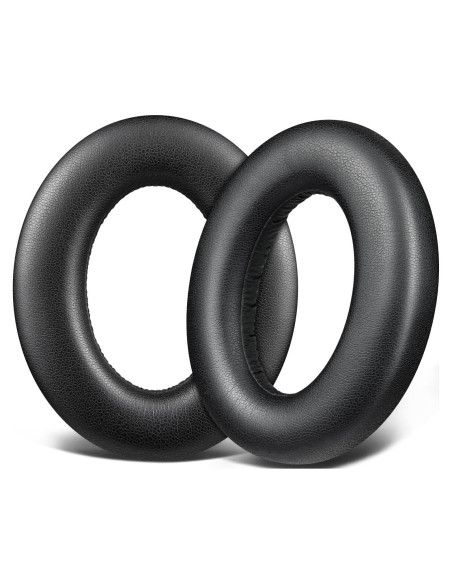 Almohadillas de Cuero SOULWIT para Auriculares Sennheiser Momentum 4 - Negro