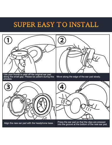 Almohadillas de Cuero SOULWIT para Auriculares Sennheiser Momentum 4 - Negro