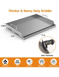 Plancha Universal Barbqtime 43.2x33 cm para Parrilla Gas/Carbón 2