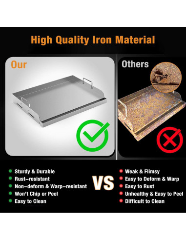 Plancha Universal Barbqtime 43.2x33 cm para Parrilla Gas/Carbón