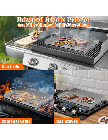 Plancha Universal Barbqtime 43.2x33 cm para Parrilla Gas/Carbón