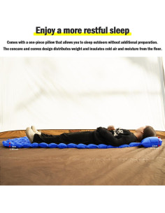 Almohadilla Inflable para Dormir MOON LENCE 191.5x58.4cm Azul 2