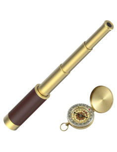 Telescopio Pirata Retro 25x30 con Compás para Niños