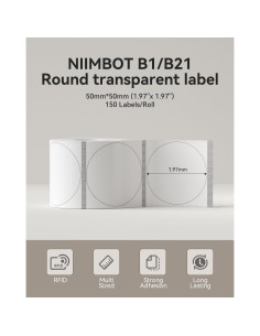 Cinta de Etiquetas NIIMBOT B1 50x50mm Transparente 230 Unidades 2