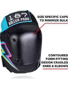 Rodilleras y Muñequera 187 Killer Pads Rayo Eléctrico P/M 2