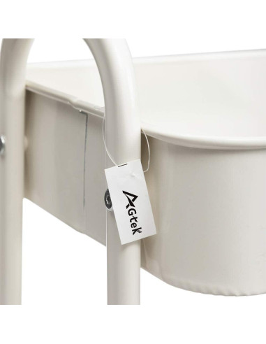 Carro de Maquillaje AGTEK Blanco 3 Niveles Metal 69.85 cm