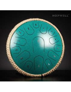 Tambor de Lengua de Acero Hopwell 33cm 15 Notas Re Mayor Verde 2