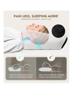 Almohada Cervical Osteo Ajustable Espuma de Memoria 62x42cm 2