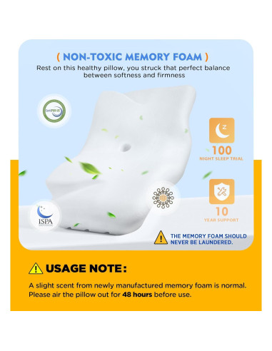 Almohada Cervical Osteo Ajustable Espuma de Memoria 62x42cm