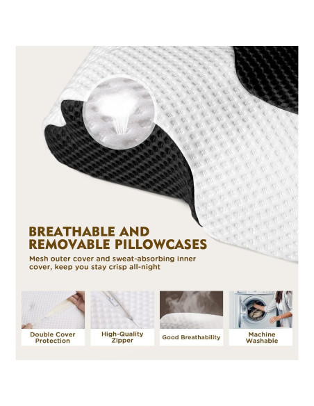 Almohada Cervical Osteo Ajustable Espuma de Memoria 62x42cm