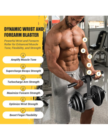 Fortalecedor de Antebrazo AJKPL con Rodillo de Muñeca 110/130 cm