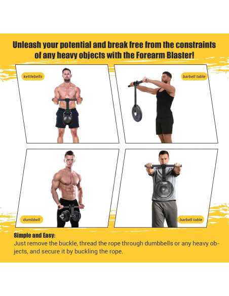 Fortalecedor de Antebrazo AJKPL con Rodillo de Muñeca 110/130 cm