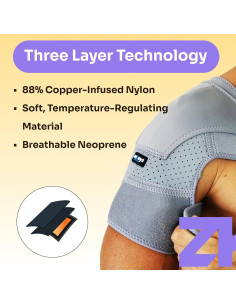 Faja para Hombro ZENKEYZ con Compresión de Cobre - Alivio Dolor XS 2