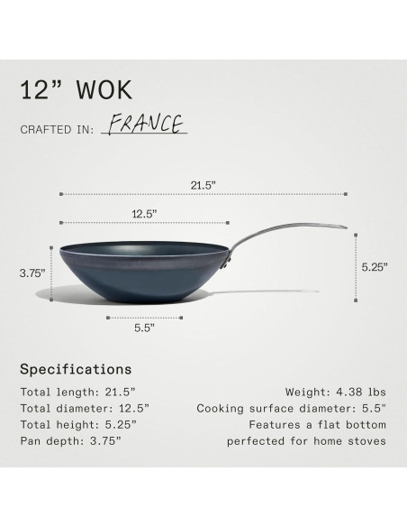 Wok Made In Acero al Carbono 31.75 cm Compatible Inducción