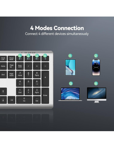 Teclado Bluetooth Recargable TECKNET TK-KB005 Ultra Delgado