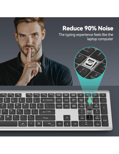 Teclado Bluetooth Recargable TECKNET TK-KB005 Ultra Delgado