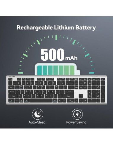Teclado Bluetooth Recargable TECKNET TK-KB005 Ultra Delgado