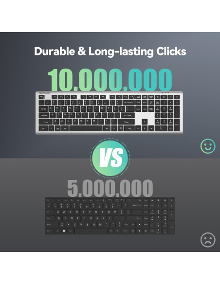 Teclado Bluetooth Recargable TECKNET TK-KB005 Ultra Delgado