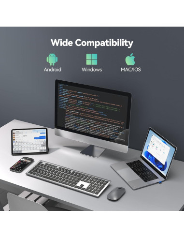 Teclado Bluetooth Recargable TECKNET TK-KB005 Ultra Delgado