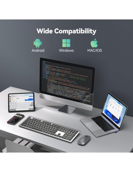 Teclado Bluetooth Recargable TECKNET TK-KB005 Ultra Delgado