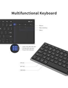 Teclado Bluetooth Recargable CZUR TouchBoard Pro - Inalámbrico, Delgado, Portátil 2