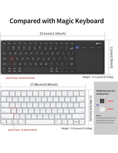 Teclado Bluetooth Recargable CZUR TouchBoard Pro - Inalámbrico, Delgado, Portátil