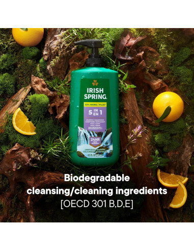 Gel de Ducha 5 en 1 Irish Spring para Hombres 887 ml