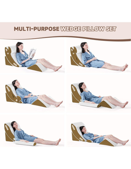 Almohadas en Cuña Ortopédicas Yojoker - Juego de 4, Espuma Viscoelástica