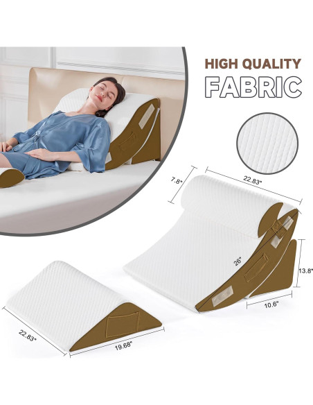 Almohadas en Cuña Ortopédicas Yojoker - Juego de 4, Espuma Viscoelástica