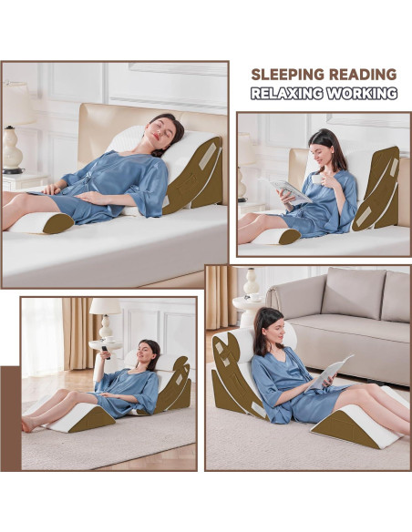 Almohadas en Cuña Ortopédicas Yojoker - Juego de 4, Espuma Viscoelástica