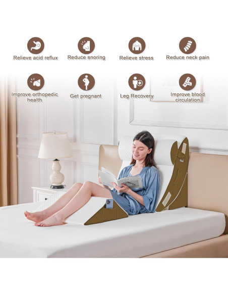 Almohadas en Cuña Ortopédicas Yojoker - Juego de 4, Espuma Viscoelástica