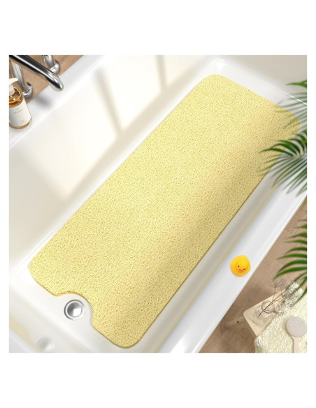 HITSLAM Alfombrilla de Baño Antideslizante Beige 101.6x40.6cm