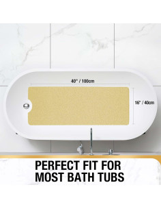 HITSLAM Alfombrilla de Baño Antideslizante Beige 101.6x40.6cm 2