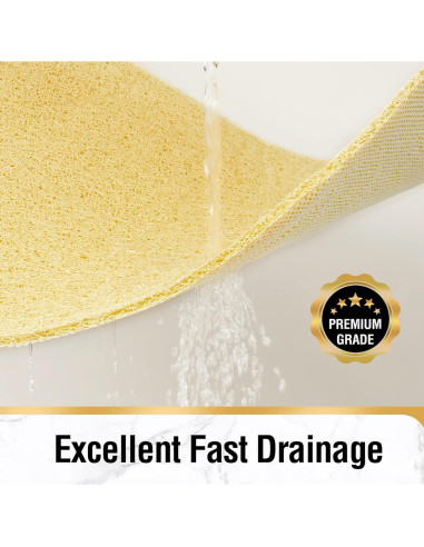 HITSLAM Alfombrilla de Baño Antideslizante Beige 101.6x40.6cm