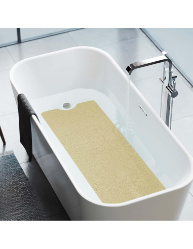 HITSLAM Alfombrilla de Baño Antideslizante Beige 101.6x40.6cm