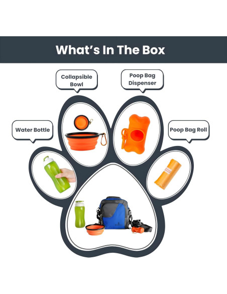 Bolsa de golosinas para perros Idealgrove - Azul, 27.7x26.8x8.8 cm Bolsa de golosinas para perros Idealgrove - Azul, 27.7x26.8x8.8 cm