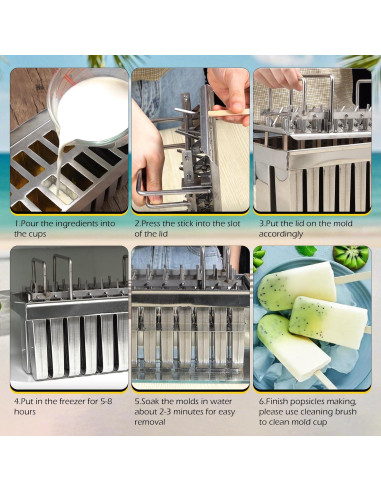 Moldes de Paletas Dyna-Living 20PCS Acero Inoxidable 108ml/115ml