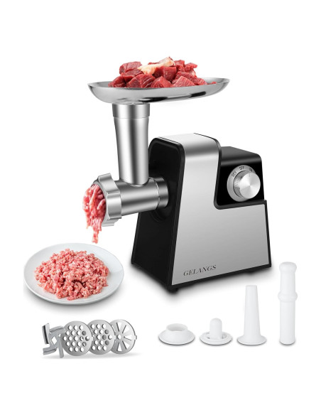 Picadora de Carne Eléctrica GELANGS 350W con Kit de Embutidos