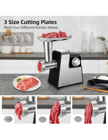 Picadora de Carne Eléctrica GELANGS 350W con Kit de Embutidos