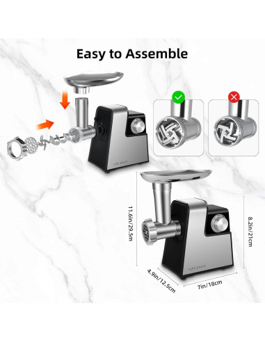 Picadora de Carne Eléctrica GELANGS 350W con Kit de Embutidos