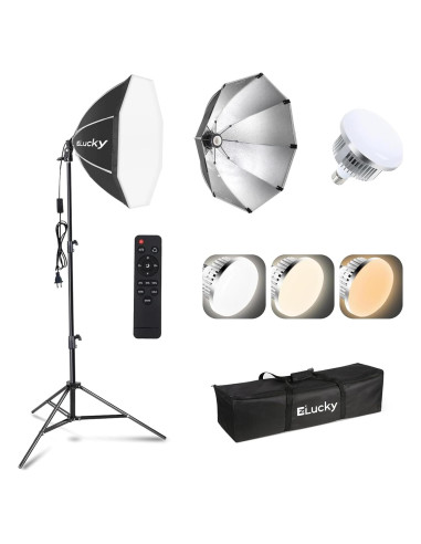Kit de Iluminación Softbox EZLucky 50cm 85W LED Ajustable