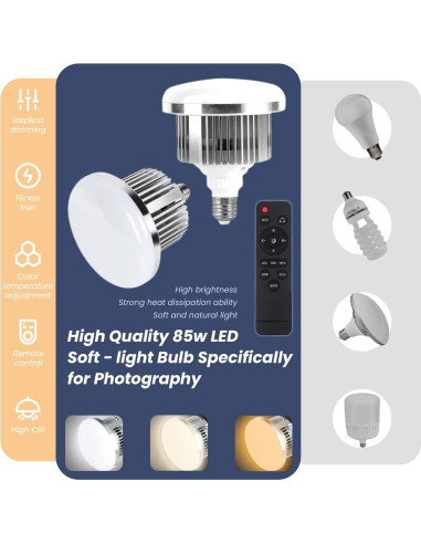 Kit de Iluminación Softbox EZLucky 50cm 85W LED Ajustable