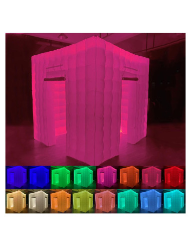 Cabina de Fotos Inflable CZGBRO 2.5x2.5m LED 16 Colores